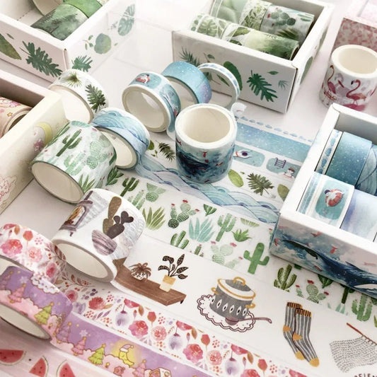 8pcs/pack Nature Themed Washi Tape Stationary Sets - Little Leaf Company