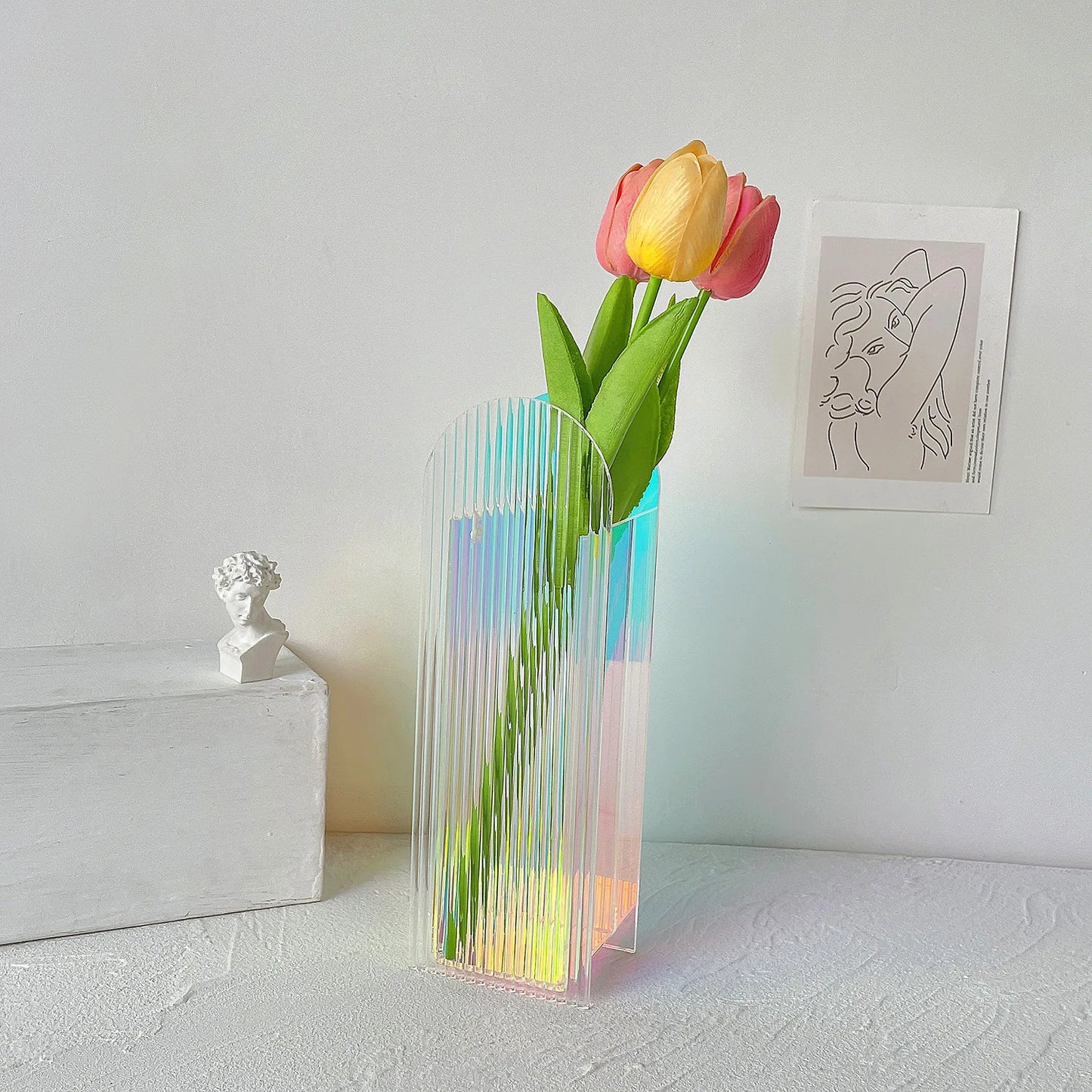 Iridescent Geometric Vases - Perfect Pastel Rainbow Plant Holder