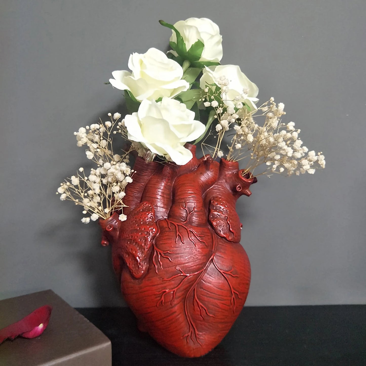 Heart Vase - Anatomy Art Vase - Red, White or Gold