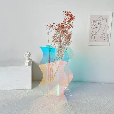 Iridescent Geometric Vases - Perfect Pastel Rainbow Plant Holder