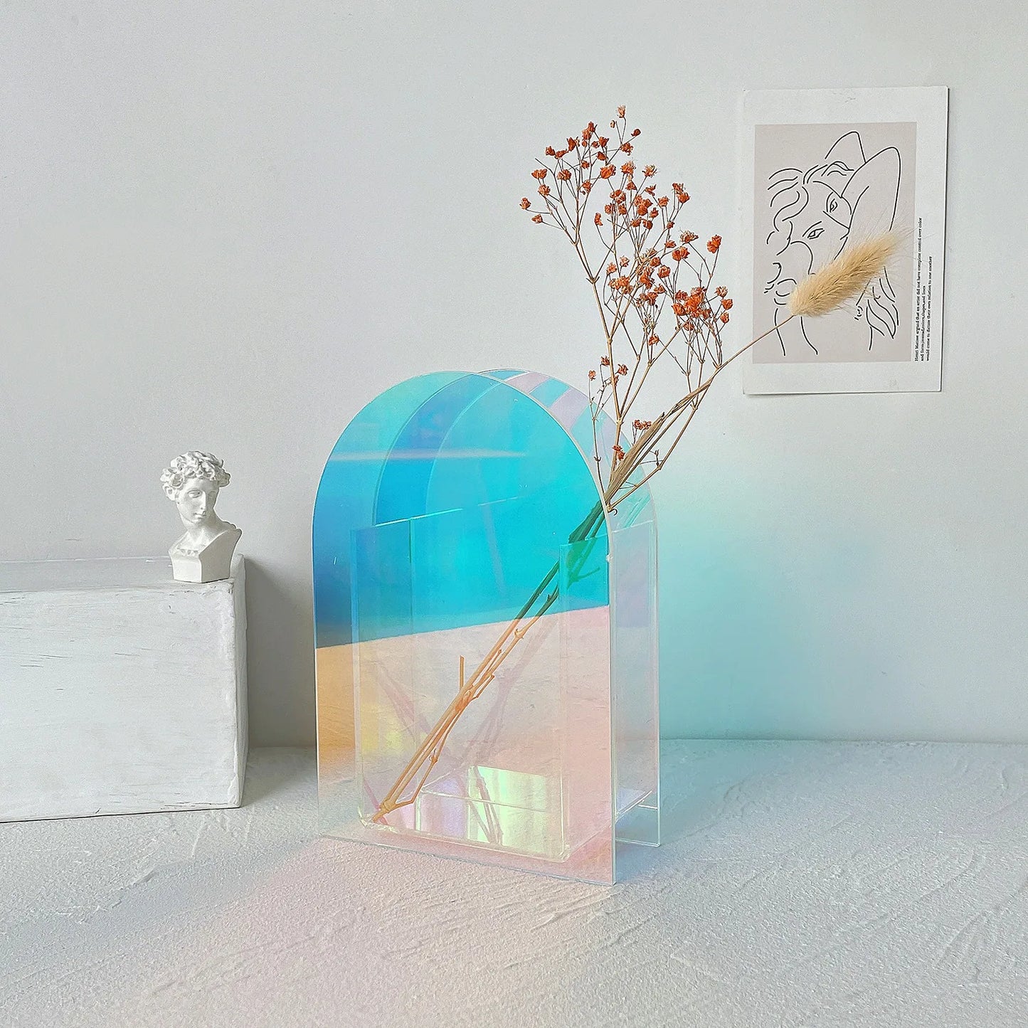 Iridescent Geometric Vases - Perfect Pastel Rainbow Plant Holder