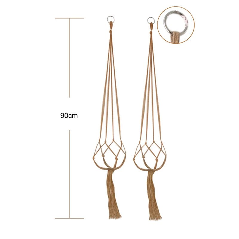 Boho Macrame Indoor Plant Hanger - Handmade Woven Cotton Rope - Little Leaf Company