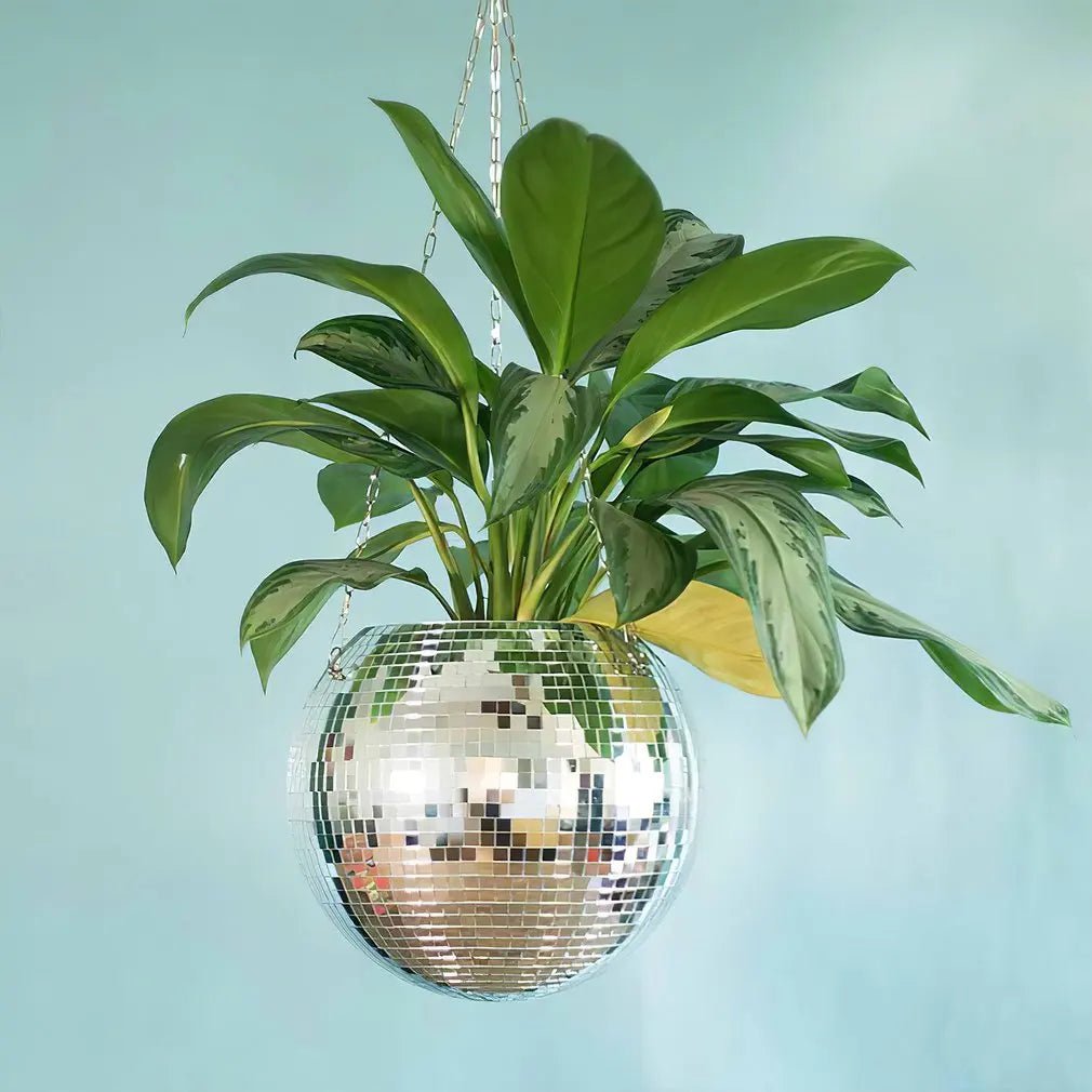 Boho, Retro Disco Ball Hanging Flower Pot For Indoor or Garden Plants  - Little Leaf Company