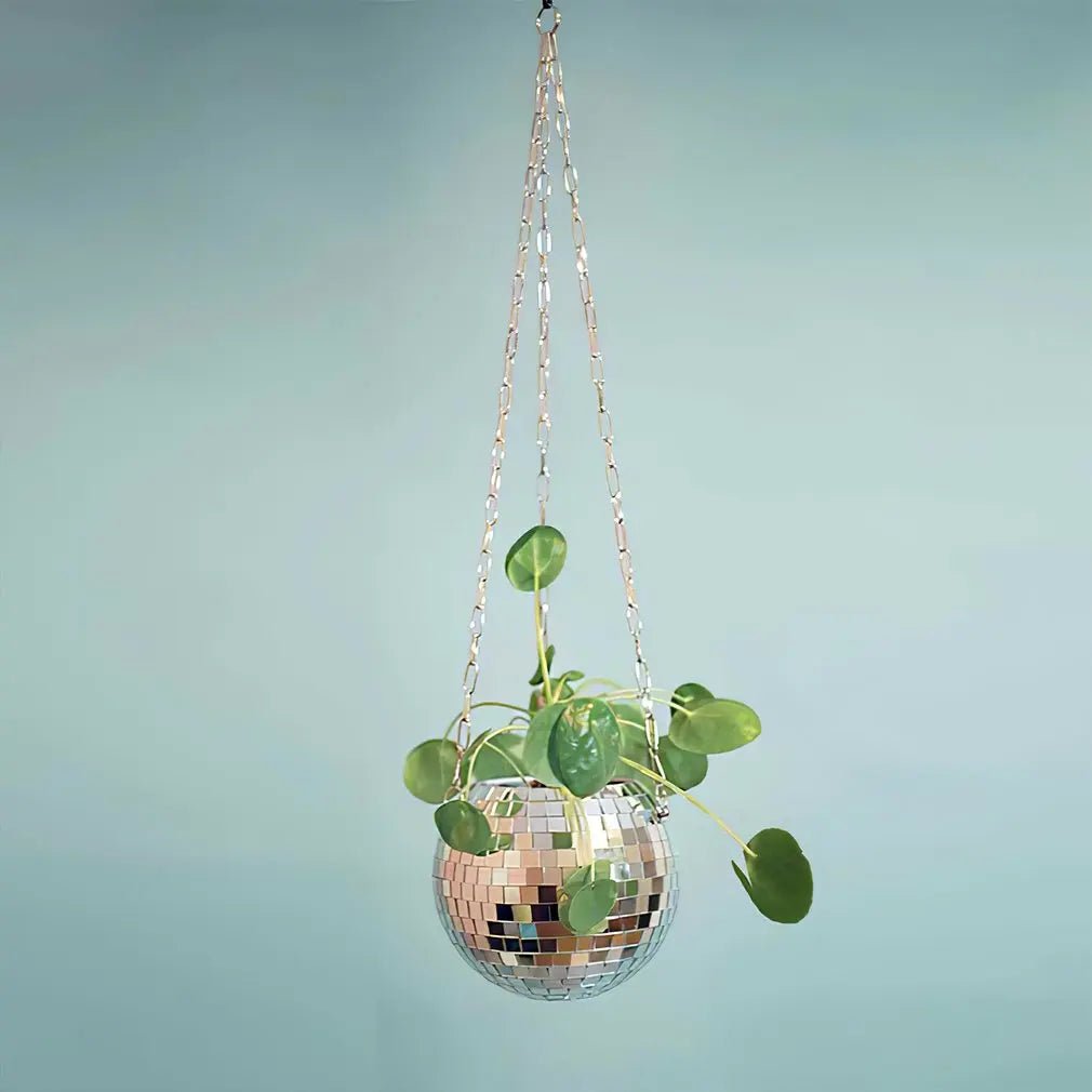 Boho, Retro Disco Ball Hanging Flower Pot For Indoor or Garden Plants  - Little Leaf Company