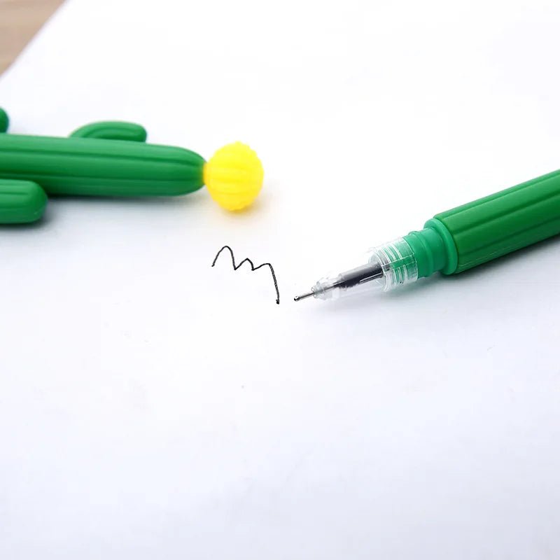 Cactus Plant Gel Pen - Black Ink / Stationery for the Office & Students - Little Leaf Company