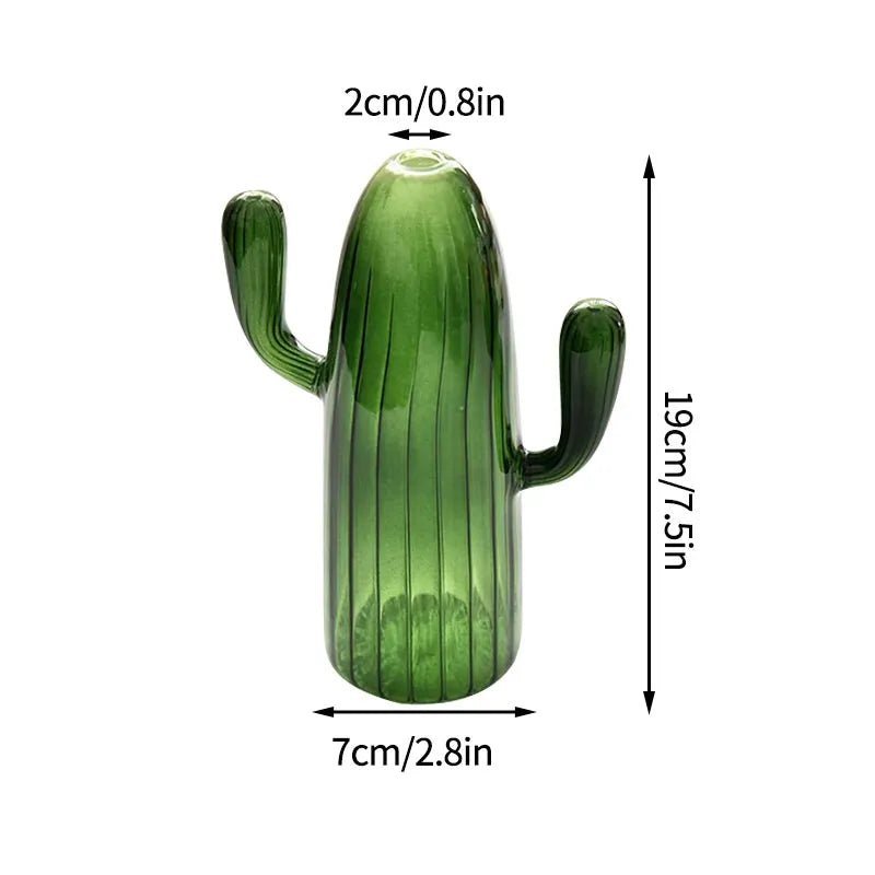 Cactus Shaped Glass Vase for Hydroponic Plants - Little Leaf Company