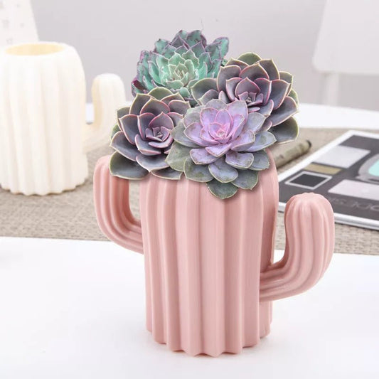 Cactus Shaped Vase for Flower or Pen Holder - Colourful & Unbreakable - Little Leaf Company
