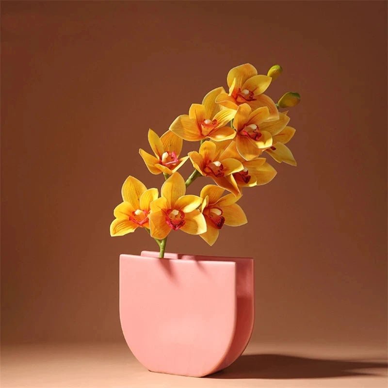 Colourful Morandi - inspired Geometric Nordic Ceramic Vases - Little Leaf Company