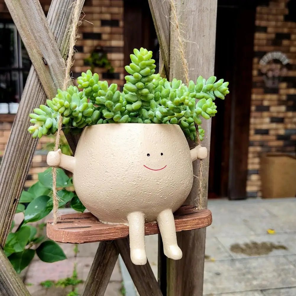 Flower Holder Cute Face Swing Plant Pot - Little Leaf Company