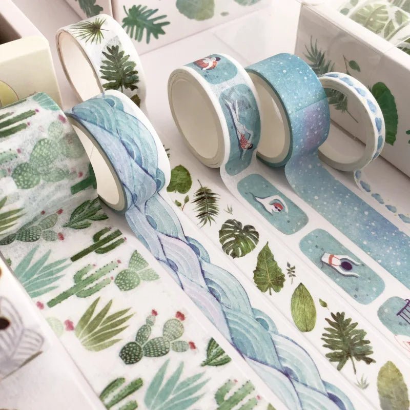 8pcs/pack Nature Themed Washi Tape Stationary Sets - Little Leaf Company