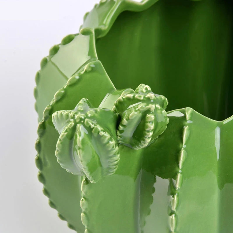 Quirky Cactus Ceramic Flower Pot for Plant & Succulents