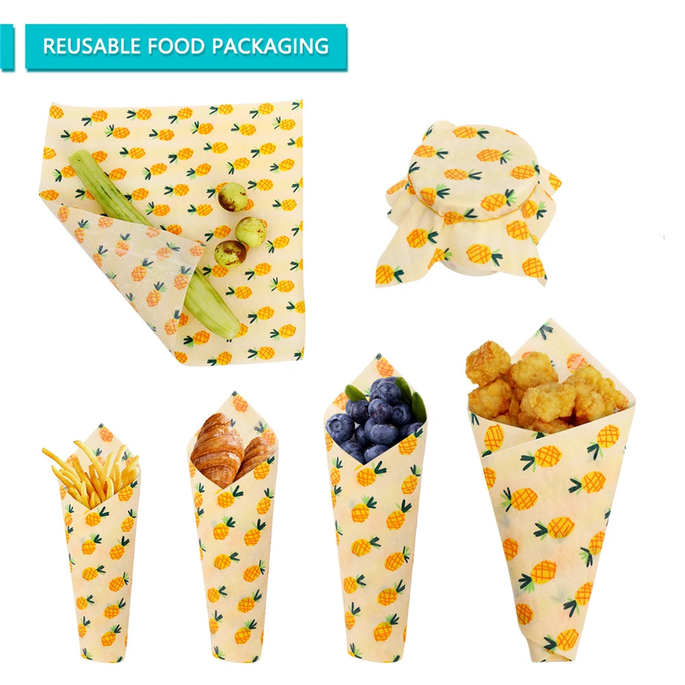 Reusable Natural Bee's Wax Food Wrap - Eco-friendly & Sustainable