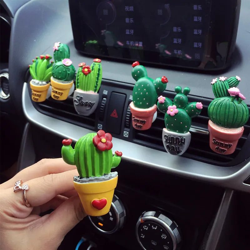 Mini Houseplant/Cactus Car Air Freshener Vent Clip - Plant Lover Gift & New Driver Gift