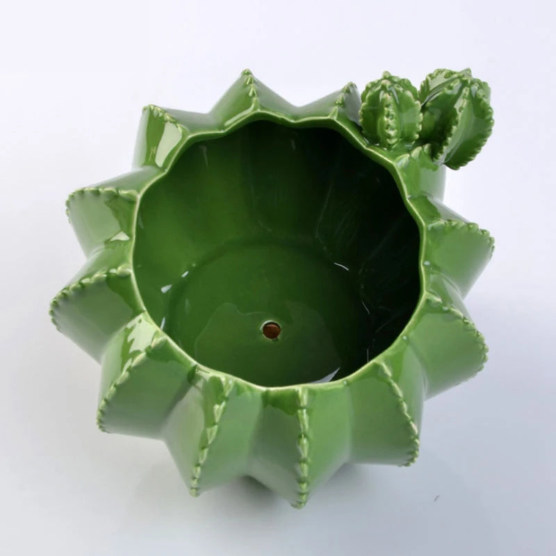 Quirky Cactus Ceramic Flower Pot for Plant & Succulents