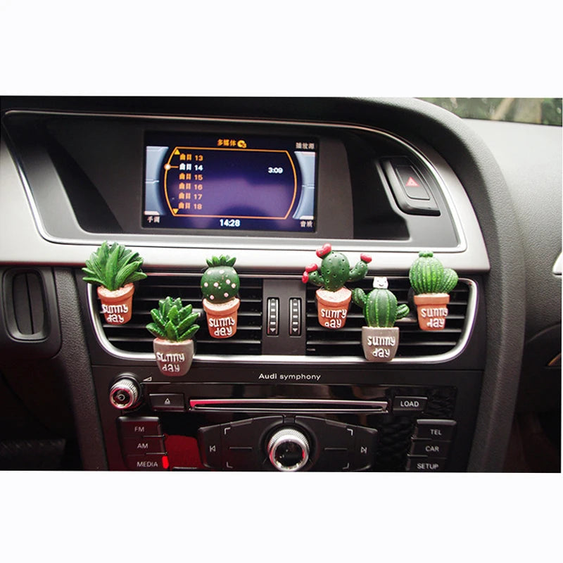 Mini Houseplant/Cactus Car Air Freshener Vent Clip - Plant Lover Gift & New Driver Gift