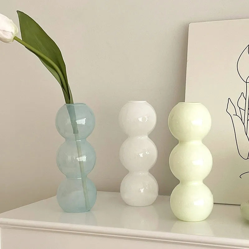 Nordic Colourful & Transparent Glass Bubble Vases