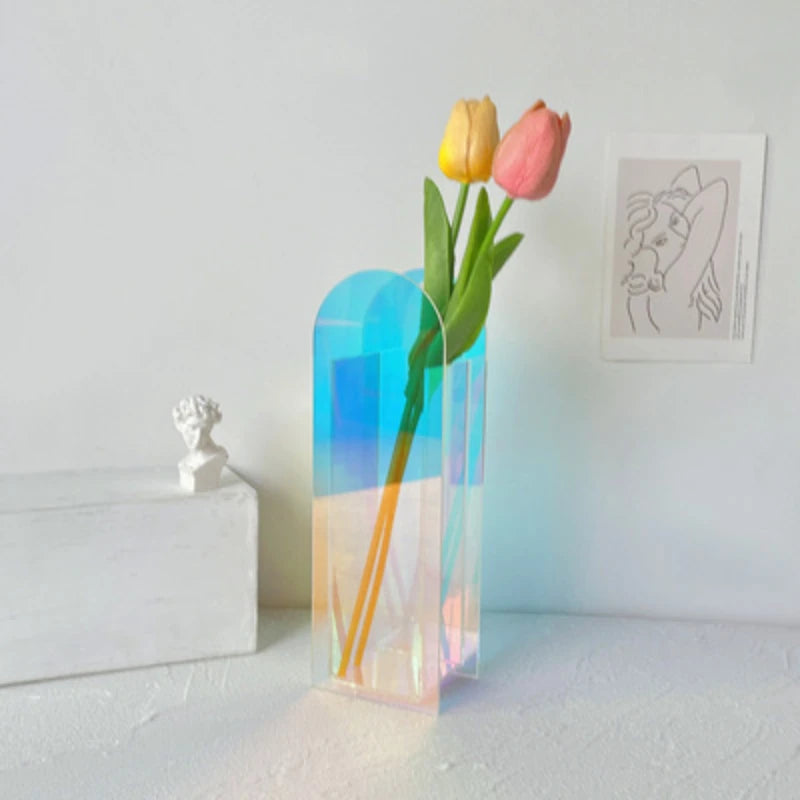 Iridescent Geometric Vases - Perfect Pastel Rainbow Plant Holder
