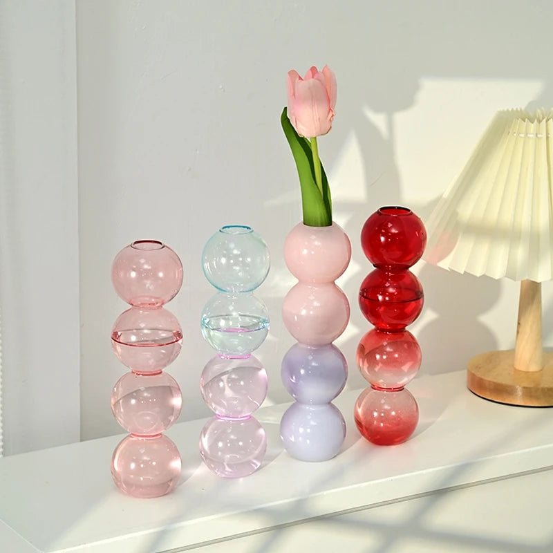 Nordic Colourful & Transparent Glass Bubble Vases