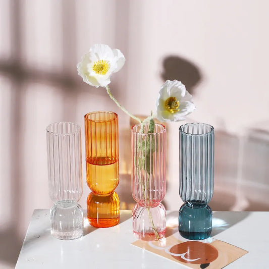 Minimalistic Nordic Colourful Transparent Glass Vase