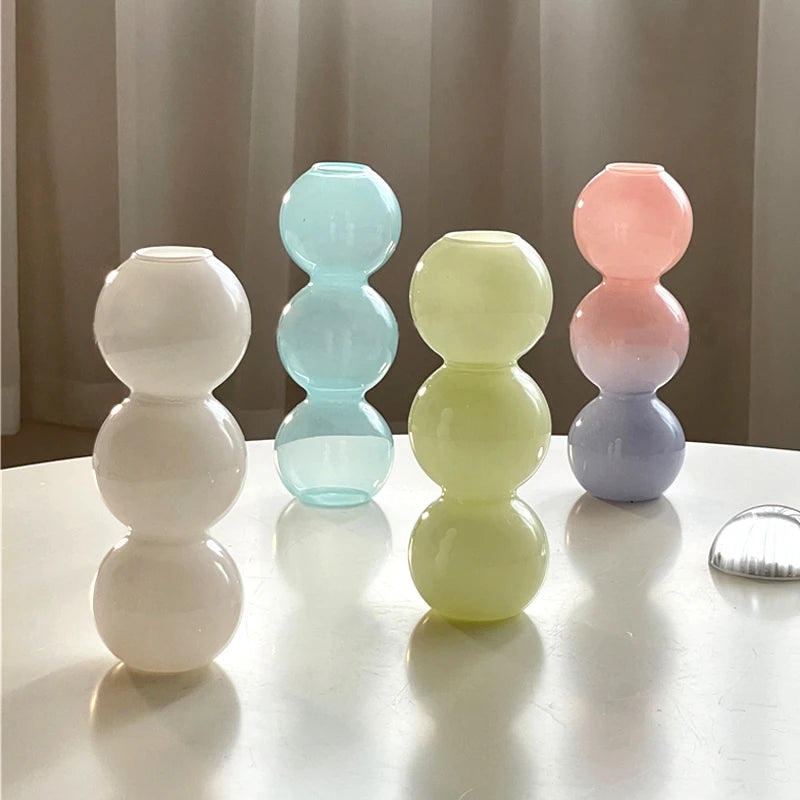 Nordic Colourful & Transparent Glass Bubble Vases