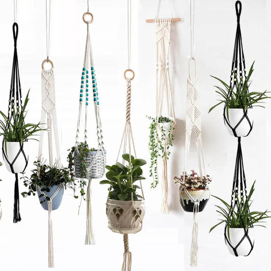 Handmade Boho Macrame Plant Hanger for Flowers & Potted Plants