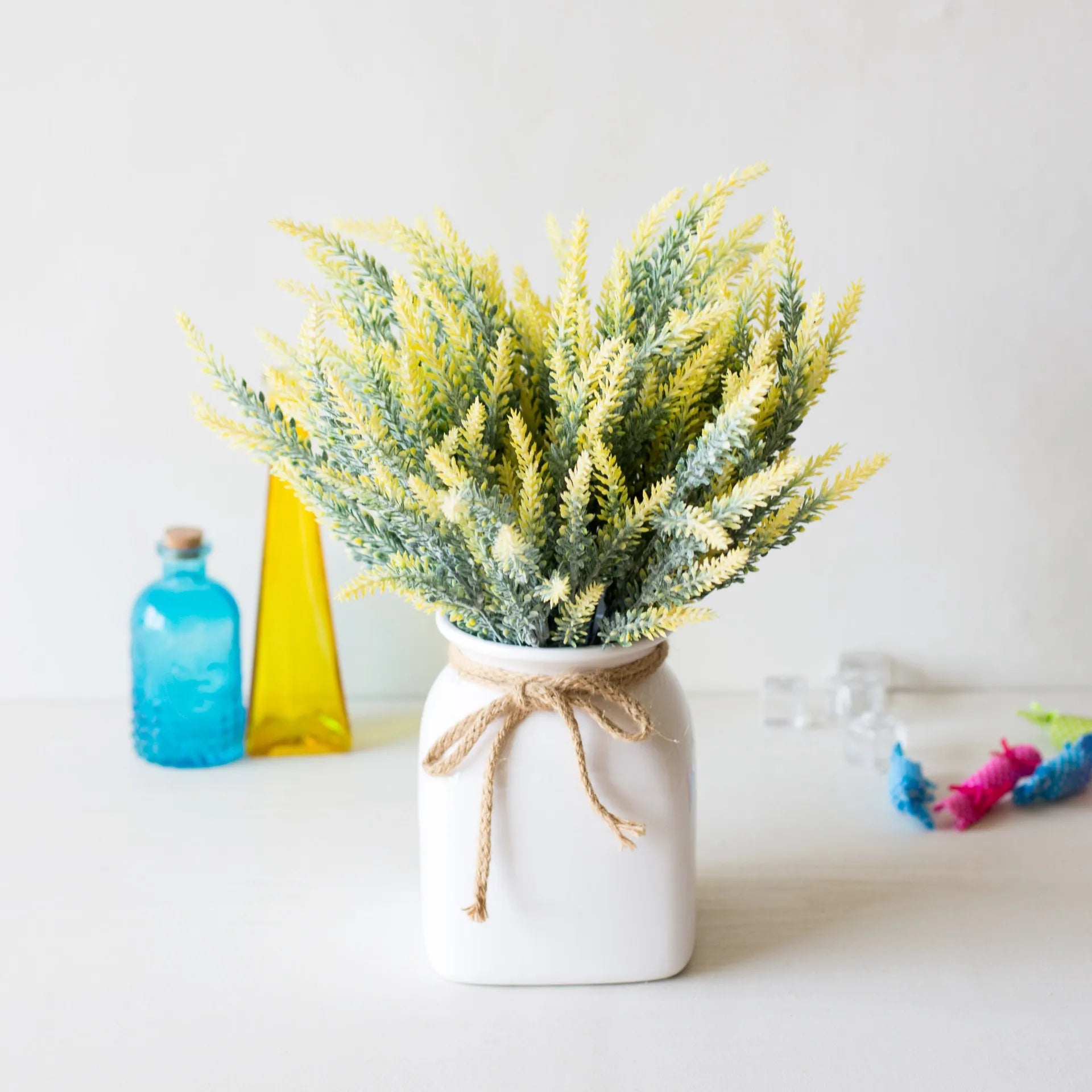 Artificial Provence Lavender in a Romantic White English Country Vase - Little Leaf Company