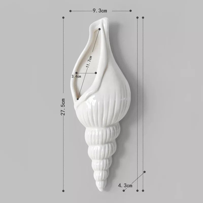 Beach Seashell Wall Vase for Flowers or Simply Decoration - Little Leaf Company