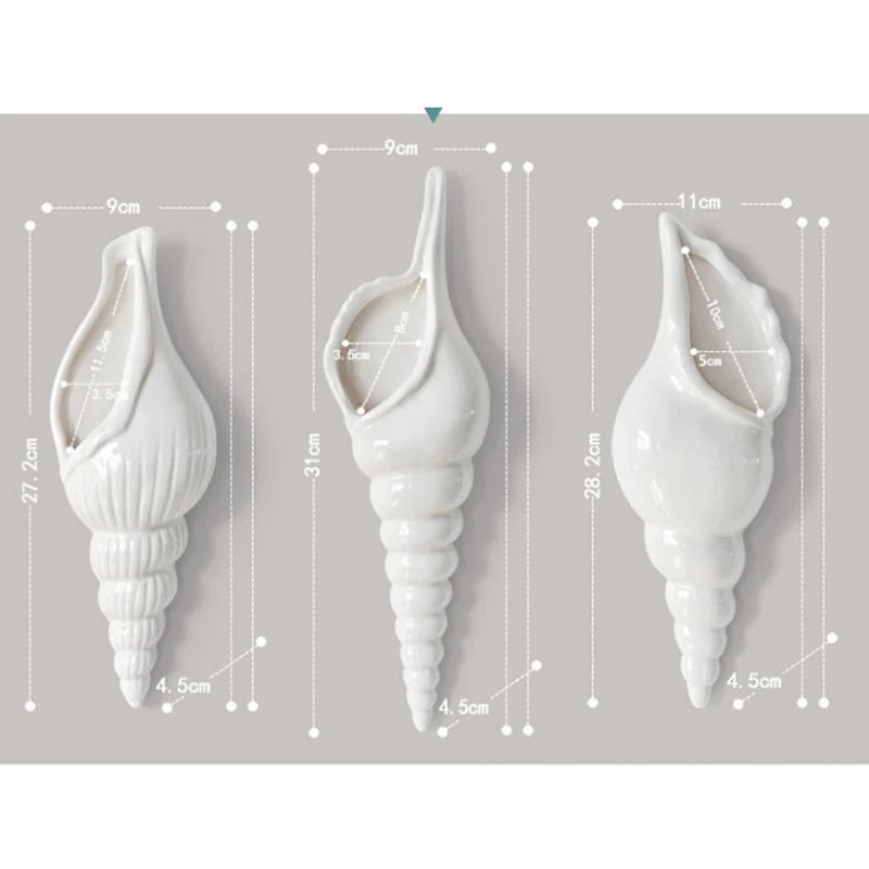 Beach Seashell Wall Vase for Flowers or Simply Decoration - Little Leaf Company