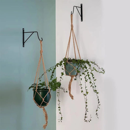 Boho Macrame Indoor Plant Hanger - Handmade Woven Cotton Rope - Little Leaf Company