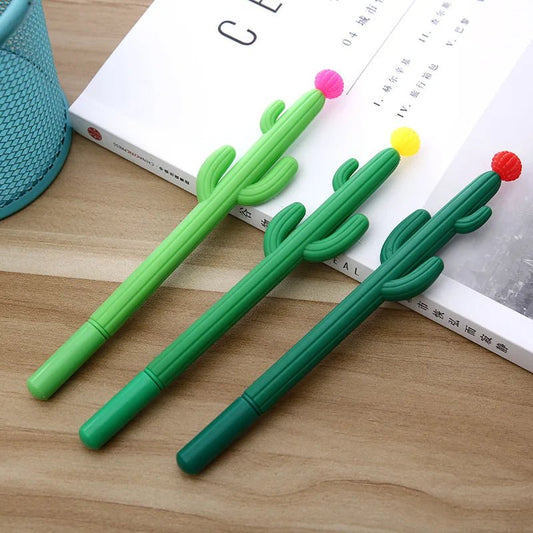 Cactus Plant Gel Pen - Black Ink / Stationery for the Office & Students - Little Leaf Company