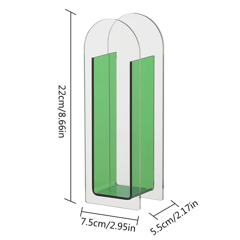 Colourful Minimalistic Transparent Geometric Shape Vases - Little Leaf Company