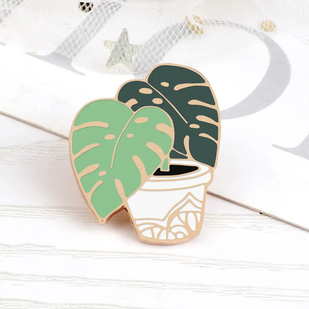 "Crazy Plant Lady" Plant- Themed Enamel Pins - Little Leaf Company