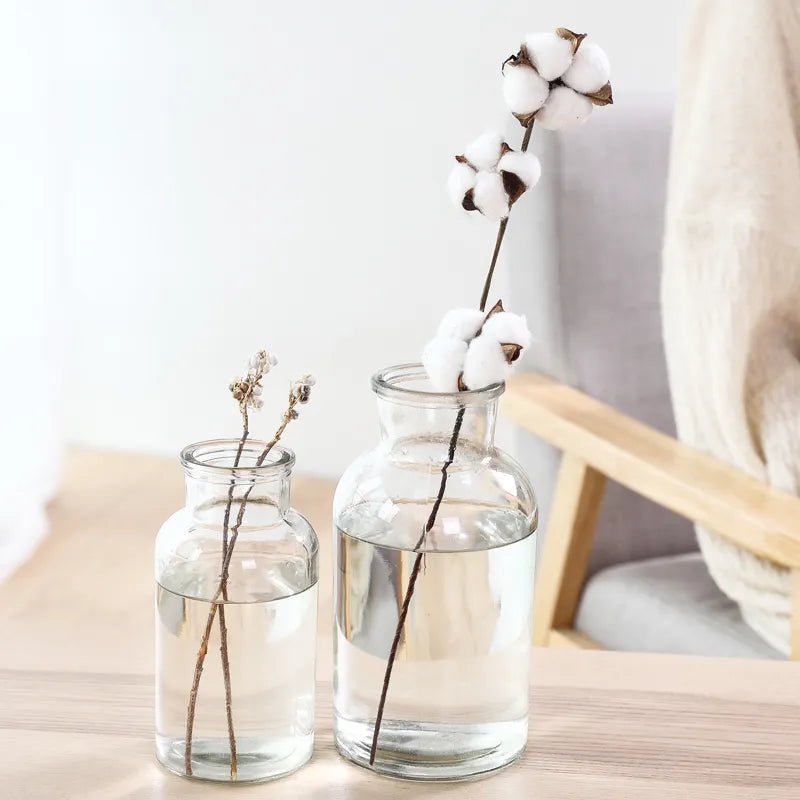 Elegant Glass Medicine Bottle Vases for Fresh & Dried Flower Decorations - Little Leaf Company