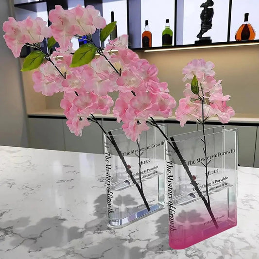 Elegant, Transparent Book Shape Vase for Flower Arrangements - Little Leaf Company