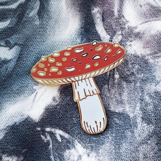 Exquisite Red Mushroom Hard Enamel Pin - Little Leaf Company